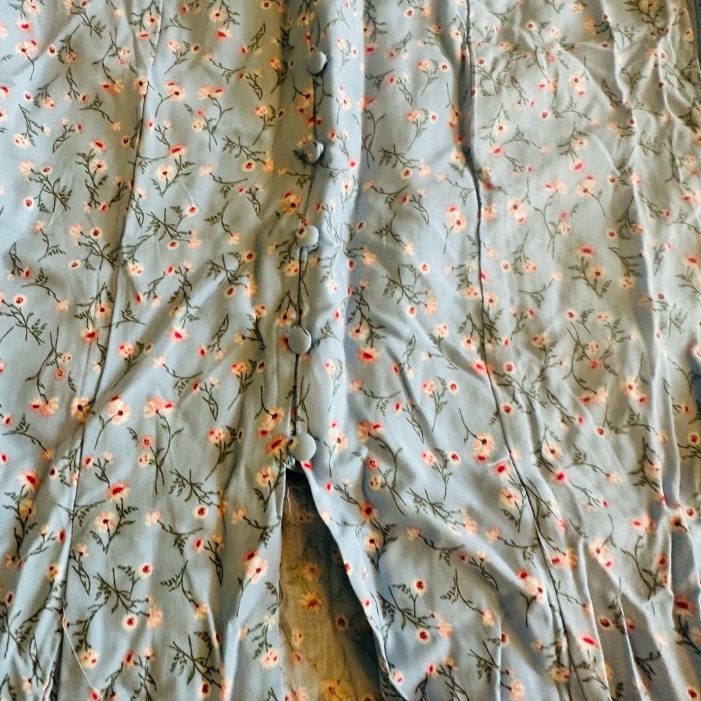 Light Blue Floral Maxi Skirt - Picture 7 of 9